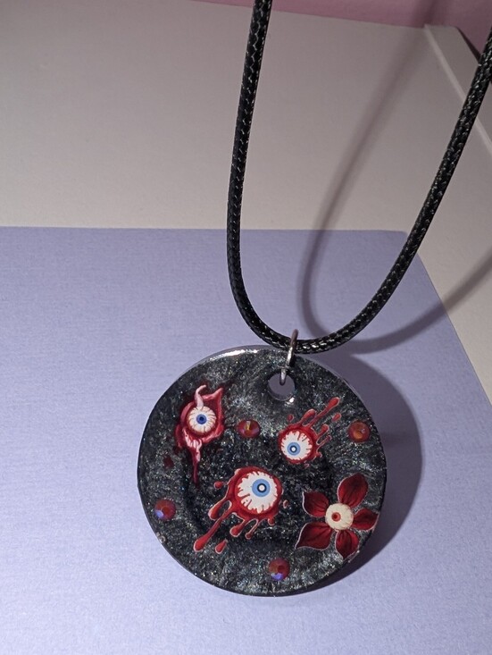 Handmade Jewelry - Handmade Eyeball Pendant Necklace